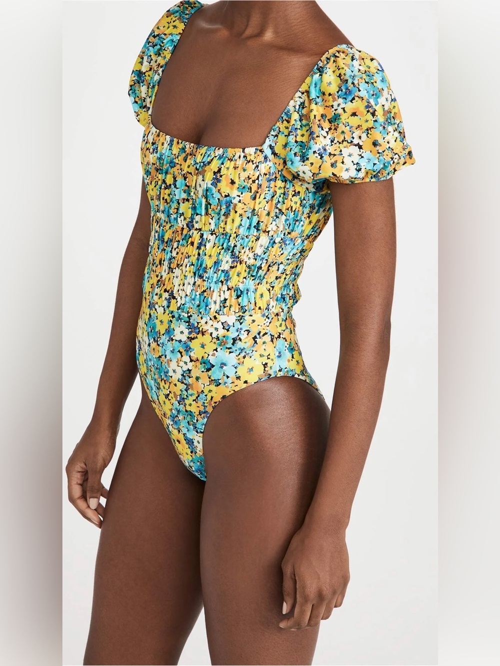 L Space Floral Puff-Sleeve One-Piece Swimsuit 4